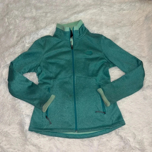 Women’s North Face Zip Up Jacket Blue with Fleece Lining size Medium Base Layer - Picture 2 of 7